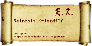Reinholz Kristóf névjegykártya